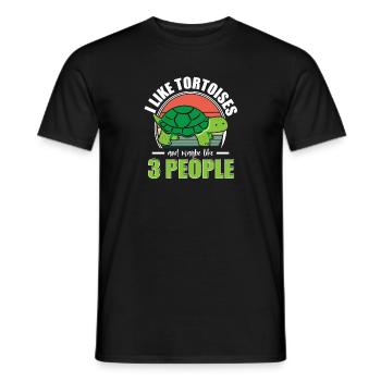 Retro Turtle I Like Tortoises And Maybe Like 3 Peo - Männer T-Shirt - Schwarz - Vorne - AI Model Male 178 light (178cm)