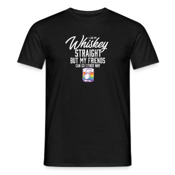 LGBT fier allié J’aime mon whisky hétéro gay - T-shirt homme - noir - Devant - AI Model Male 178 light (178cm)