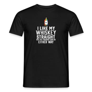 LGBT fier allié J’aime mon whisky Straight Genre - T-shirt homme - noir - Devant - AI Model Male 178 light (178cm)