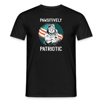 Pawsitively Patriotic Cat 4th of July - Men's T-Shirt - black - Front - AI Model Male 178 light (178cm)
