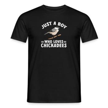 Observation des oiseaux mésanges - T-shirt homme - noir - Devant - AI Model Male 178 light (178cm)