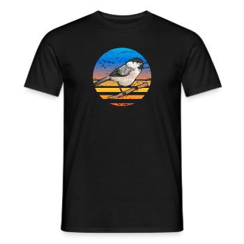 Observation des oiseaux mésanges - T-shirt homme - noir - Devant - AI Model Male 178 light (178cm)