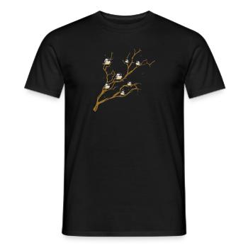 Observation des oiseaux mésanges - T-shirt homme - noir - Devant - AI Model Male 178 light (178cm)