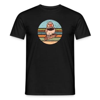 Zebra Finches Bird Zebra Finch - Men's T-Shirt - black - Front - AI Model Male 178 light (178cm)