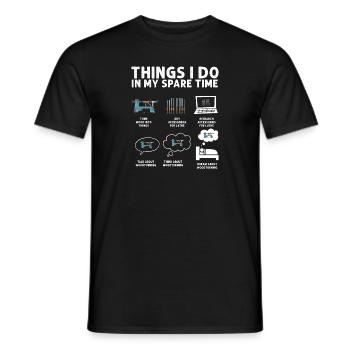 Woodturning Woodturning Wood Lathe Lathe - Men's T-Shirt - black - Front - AI Model Male 178 light (178cm)