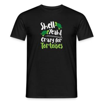 Reptile Turtle Funny Shell yes Crazy For Tortoise - Men's T-Shirt - black - Front - AI Model Male 178 light (178cm)