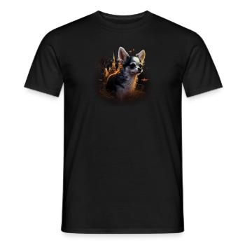 Chihuahua Costume d'Halloween - Citrouille - T-shirt homme - noir - Devant - AI Model Male 178 light (178cm)
