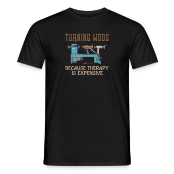 Turning Wood Lathe Lathe - Men's T-Shirt - black - Front - AI Model Male 178 light (178cm)