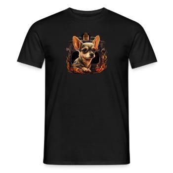 Chihuahua - Feuerwehrmann Feuerwehr Hund Männer - Männer T-Shirt - Schwarz - Vorne - AI Model Male 178 light (178cm)