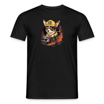 Chihuahua - Feuerwehrmann Feuerwehr Hund Männer - Männer T-Shirt - Schwarz - Vorne - AI Model Male 178 light (178cm)