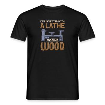 Turning Wood Lathe Lathe - Men's T-Shirt - black - Front - AI Model Male 178 light (178cm)