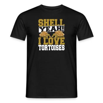 Shell yes I Love Tortoises Pet Lover Reptile Turt - Men's T-Shirt - black - Front - AI Model Male 178 light (178cm)