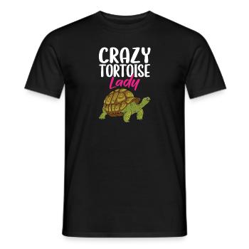 Crazy Tortoise Lady Tortoises Mom Women Turtle - Men's T-Shirt - black - Front - AI Model Male 178 light (178cm)