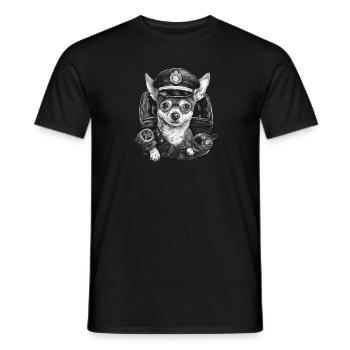 Chihuahua | Polizei Polizist Polizistin Hut - Männer T-Shirt - Schwarz - Vorne - AI Model Male 178 light (178cm)