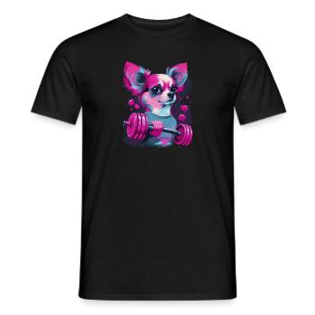 Pink Chihuahua | Fitness Rosa Fitnessstudio Sport - Männer T-Shirt - Schwarz - Vorne - AI Model Male 178 light (178cm)