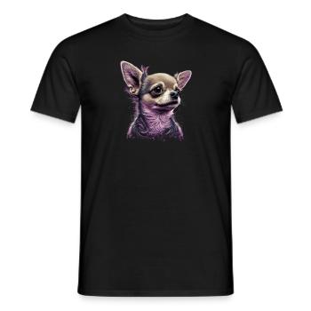 Chihuahua | Pink Jolie Rose Maman Femme ignon - T-shirt homme - noir - Devant - AI Model Male 178 light (178cm)