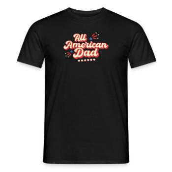 Retro All American Dad USA Patriotic 4th Of July - Men's T-Shirt - black - Front - AI Model Male 178 light (178cm)