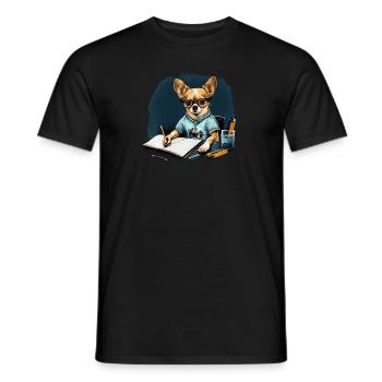 Chihuahua | Home Office Job Work Laptop Tie Funny - Men's T-Shirt - black - Front - AI Model Male 178 light (178cm)