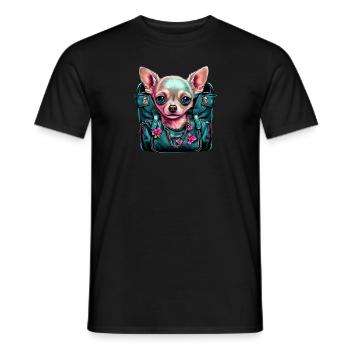 Pink Chihuahua | Rosa Handtasche Welpe Girlie - Männer T-Shirt - Schwarz - Vorne - AI Model Male 178 light (178cm)