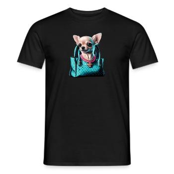 Chihuahua | c Handtasche Welpe Girlie Hunde-Mama - Männer T-Shirt - Schwarz - Vorne - AI Model Male 178 light (178cm)