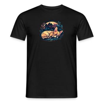 Chihuahua | Schlaf Nacht Pyjama Sonntag Niedlich - Männer T-Shirt - Schwarz - Vorne - AI Model Male 178 light (178cm)