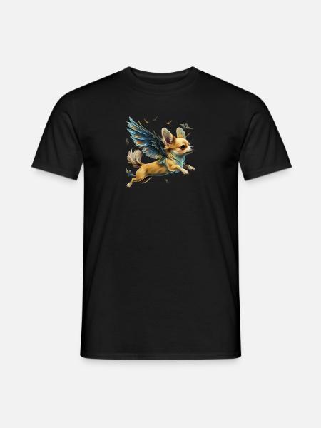 Chihuahua | Niedlicher Hund Flügel Schmetterling - Männer T-Shirt - Schwarz