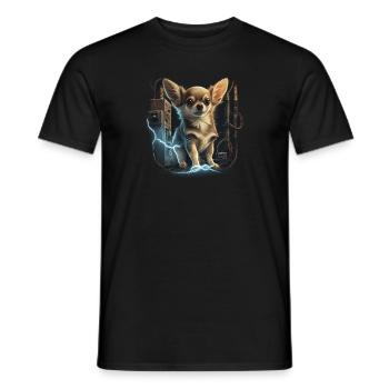 Chihuahua | Electrician Worker Electrical Job Dog - Men's T-Shirt - black - Front - AI Model Male 178 light (178cm)