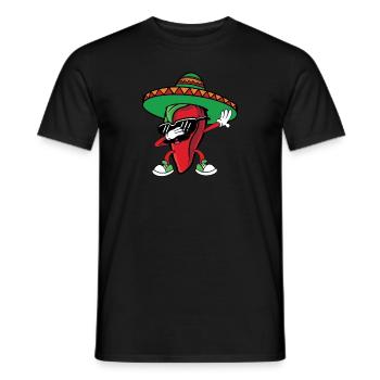 Funny Dabbing Chili Mexican Pepper Cinco De Mayo - Men's T-Shirt - black - Front - AI Model Male 178 light (178cm)