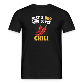 Hommes juste un garçon qui aime le piment rouge piment chaud - T-shirt homme - noir - Devant - AI Model Male 178 light (178cm)