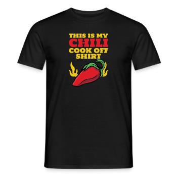 Fiery Spicy Food Red Pepper Cool This Is My Chili - Men's T-Shirt - black - Front - AI Model Male 178 light (178cm)