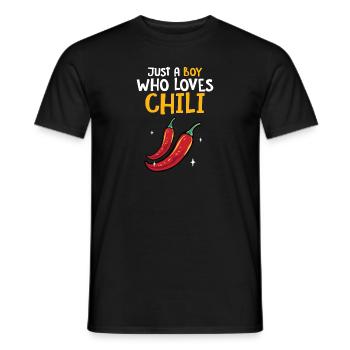 Red Pepper Hot Spicy Food Men Just A Boy Who Loves - Men's T-Shirt - black - Front - AI Model Male 178 light (178cm)