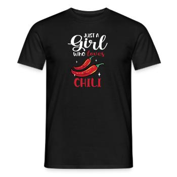 Hot Spicy Food Red Pepper Women Just A Girl Who Lo - Männer T-Shirt - Schwarz - Vorne - AI Model Male 178 light (178cm)