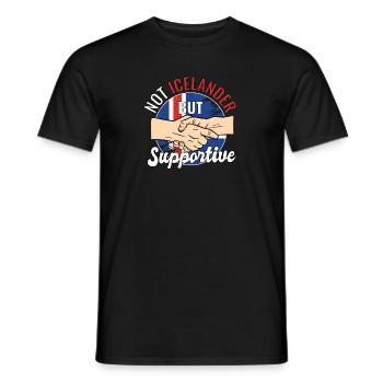 Pas islandais mais voyageur de campagne solidaire - T-shirt homme - noir - Devant - AI Model Male 178 light (178cm)