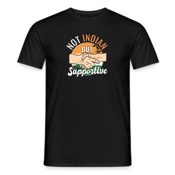 Not Indian But Supportive Country Traveler India - Männer T-Shirt - Schwarz - Vorne - AI Model Male 178 light (178cm)