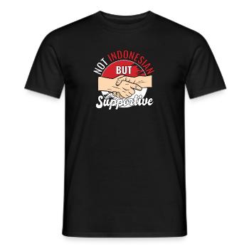 Pas indonésien mais un voyageur de campagne solidaire - T-shirt homme - noir - Devant - AI Model Male 178 light (178cm)