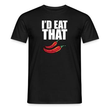 C’est drôle que je mangerais ce piment rouge mignon épicé chaud - T-shirt homme - noir - Devant - AI Model Male 178 light (178cm)