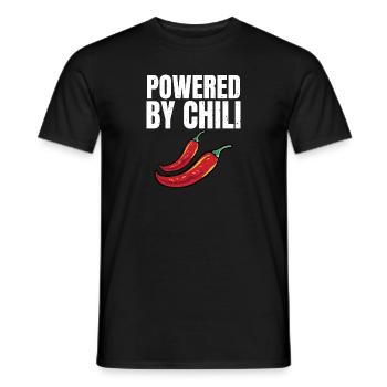 Powered By Chili Hot Spicy Lover Cute Funny Red Pe - Men's T-Shirt - black - Front - AI Model Male 178 light (178cm)