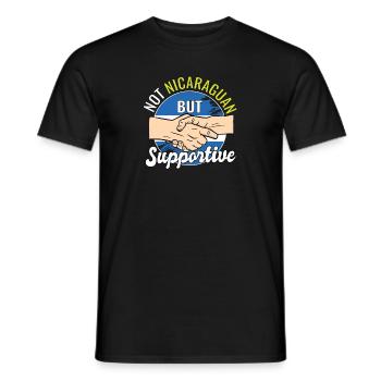 Not Nicaraguan But Supportive Country Traveler - Men's T-Shirt - black - Front - AI Model Male 178 light (178cm)