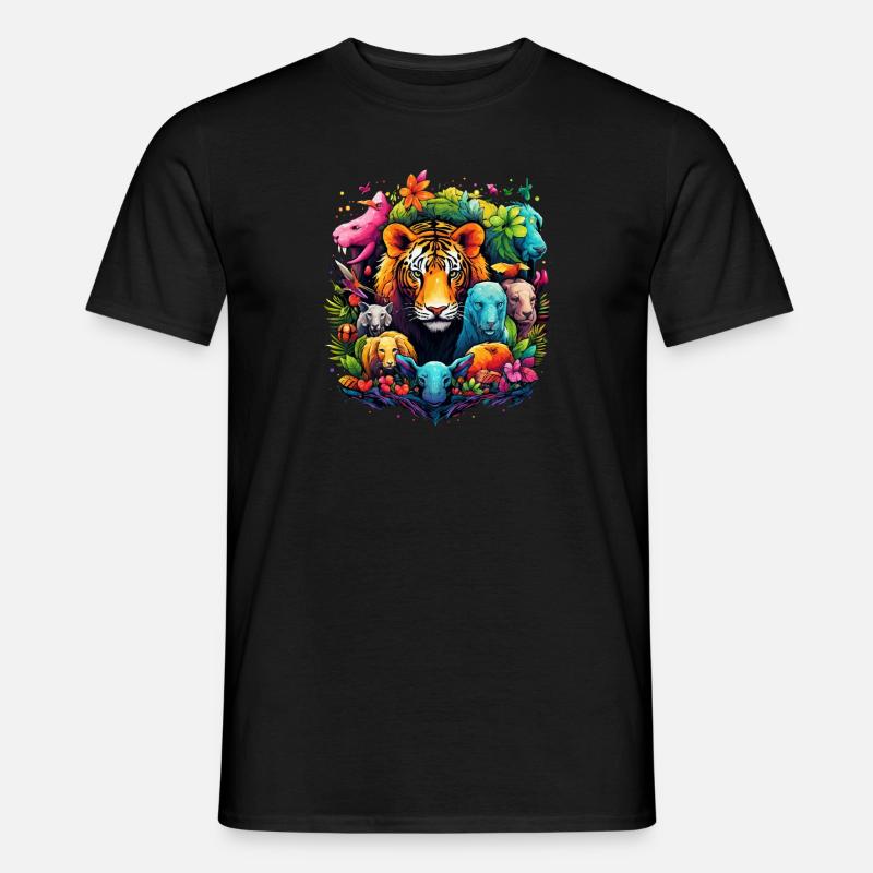 Tiger im Dschungel - Männer T-Shirt - Schwarz