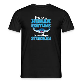 Raies pastenagues, raies manta, raies océaniques, raies - T-shirt homme - noir - Devant - AI Model Male 178 light (178cm)