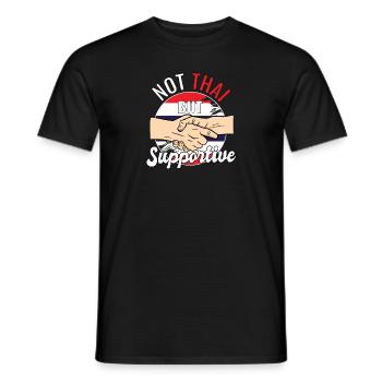 Pas thaïlandais mais voyageur de soutien en Thaïlande - T-shirt homme - noir - Devant - AI Model Male 178 light (178cm)