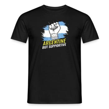 Pas argentin mais un drapeau argentin de soutien - T-shirt homme - noir - Devant - AI Model Male 178 light (178cm)