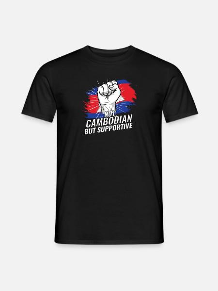 Not Cambodian But Supportive Cambodia Flag - Männer T-Shirt - Schwarz