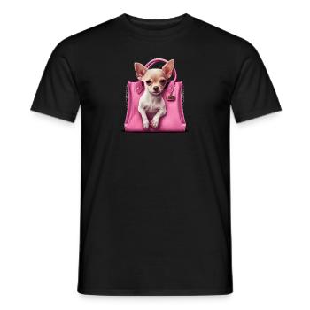 Pink Chihuahua | Rosa Handtasche Welpe Girlie - Männer T-Shirt - Schwarz - Vorne - AI Model Male 178 light (178cm)