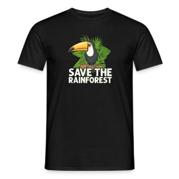 Toucan Bird Rainforest - Men's T-Shirt - black - Front - AI Model Male 178 light (178cm)