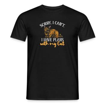 Schildpatt Katze Tortoiseshell Cat Tortie - Männer T-Shirt - Schwarz - Vorne - AI Model Male 178 light (178cm)