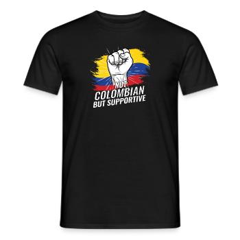 Pas colombien mais favorable au drapeau colombien - T-shirt homme - noir - Devant - AI Model Male 178 light (178cm)