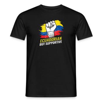 Pas équatorien mais favorable au drapeau équatorien - T-shirt homme - noir - Devant - AI Model Male 178 light (178cm)