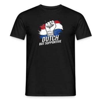 Not Dutch But Supportive Netherlands Flag Country - Männer T-Shirt - Schwarz - Vorne - AI Model Male 178 light (178cm)