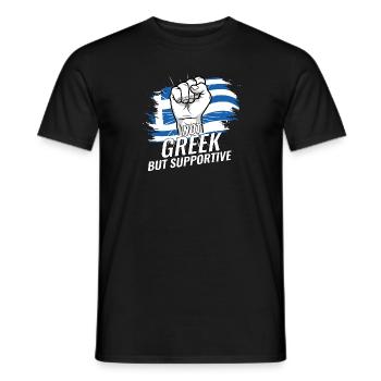 Pas grec mais favorable à la Grèce Pays du drapeau - T-shirt homme - noir - Devant - AI Model Male 178 light (178cm)
